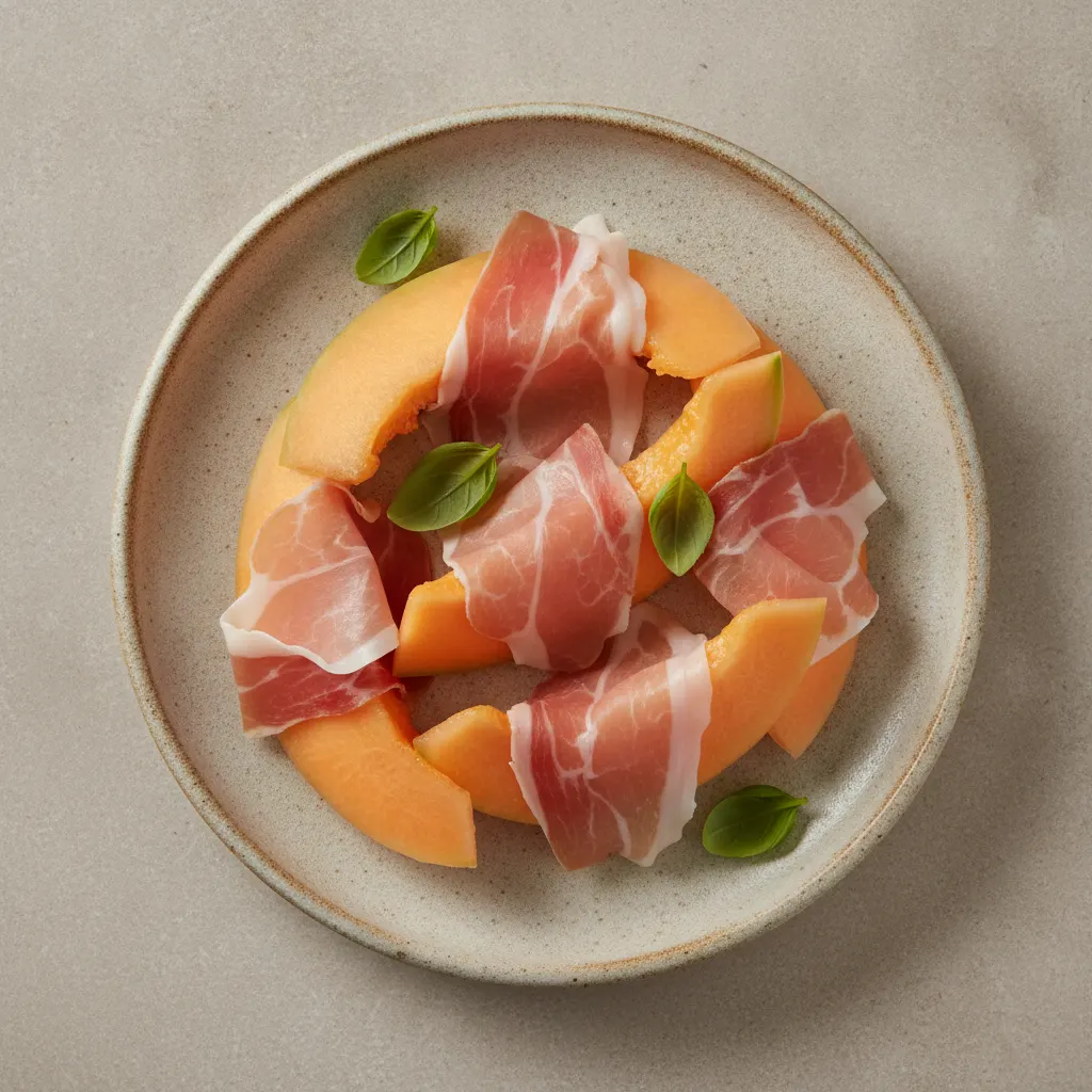 Salade de melon et jambon cru