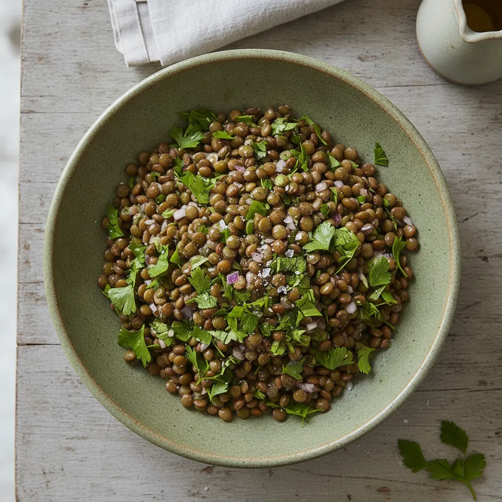 Salade de lentilles à l'échalote