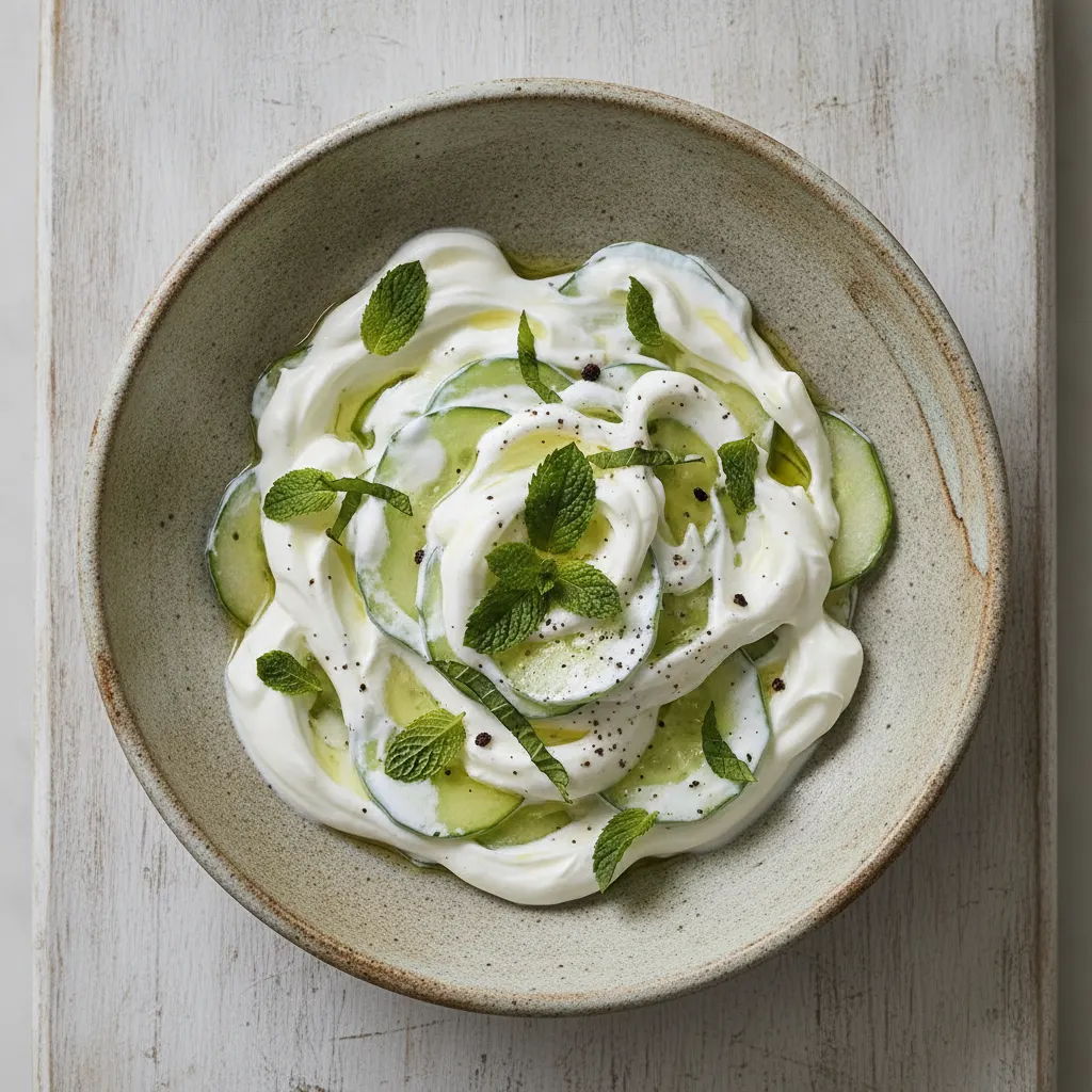 Salade de concombre au yaourt et à la menthe