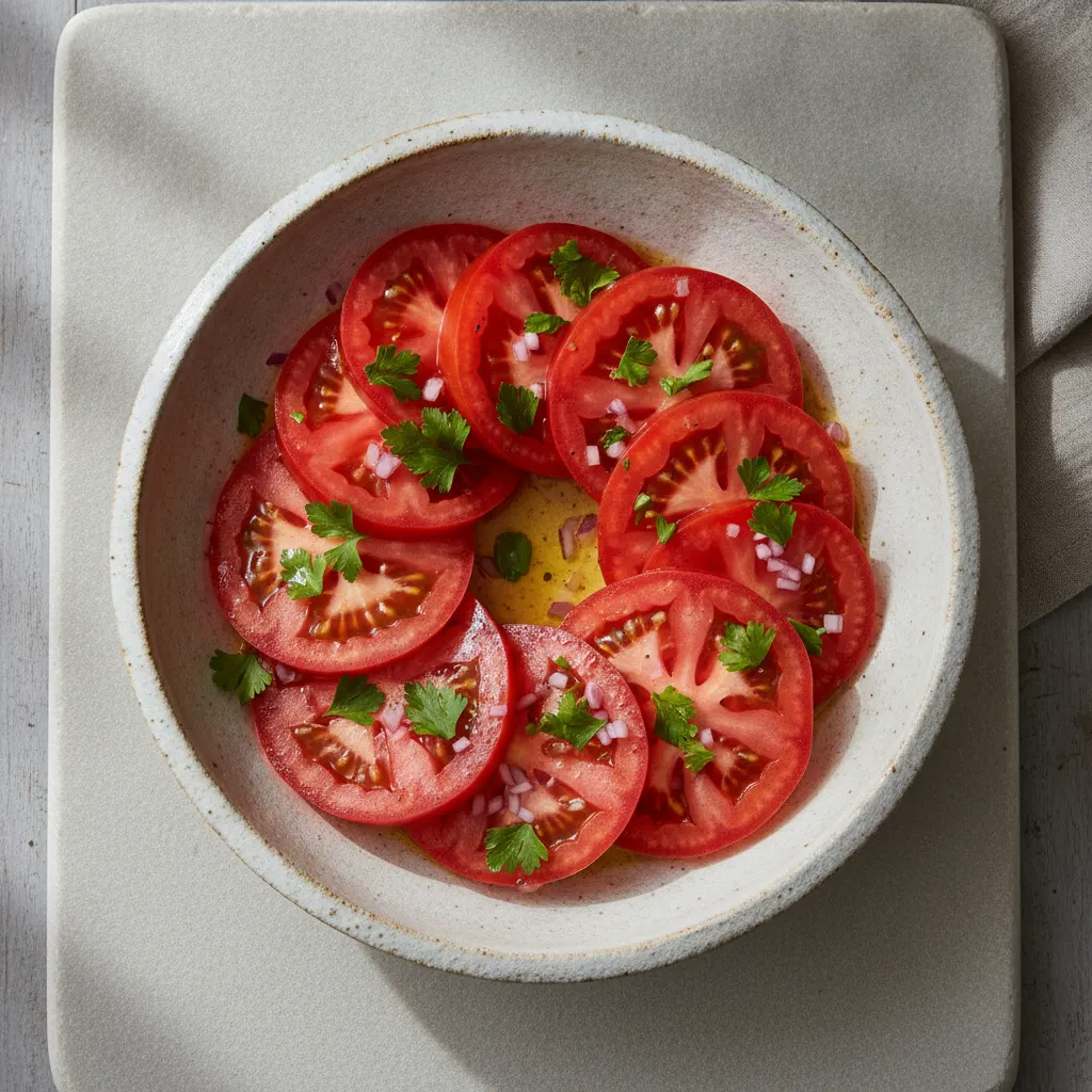 Salade de tomates à l'échalote