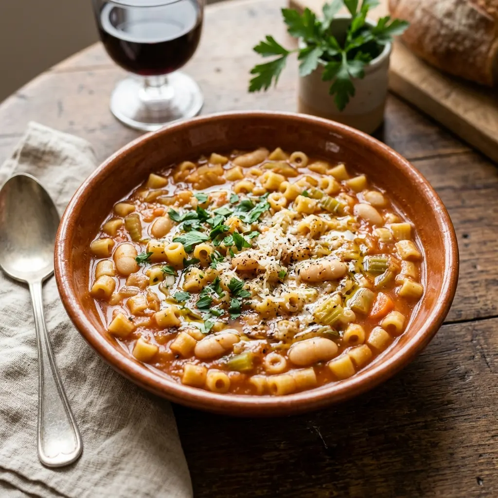 Pasta e fagioli (pâtes aux haricots blancs)