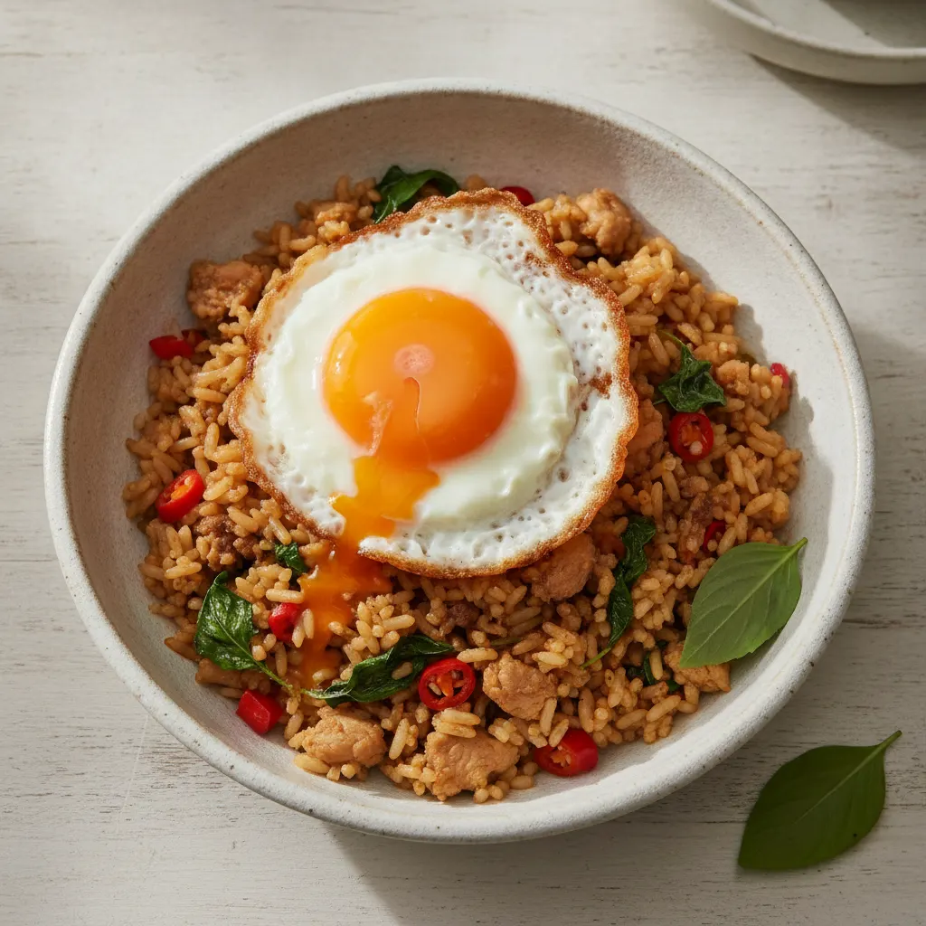 Khao pad kaprao - Riz sauté au basilic thaï et poulet