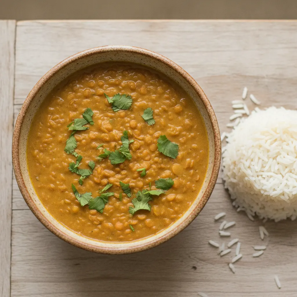 Dahl de lentilles corail au lait de coco
