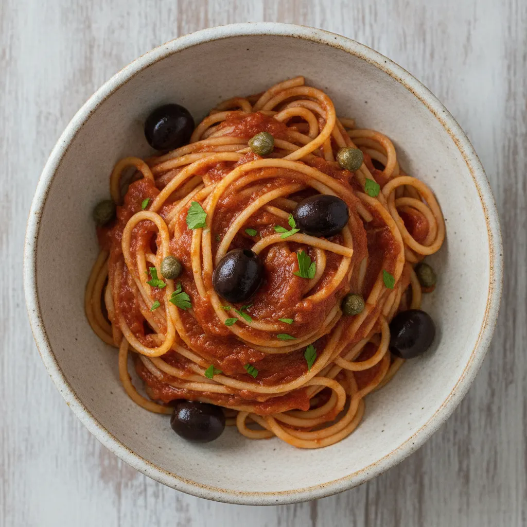 Spaghettis façon puttanesca