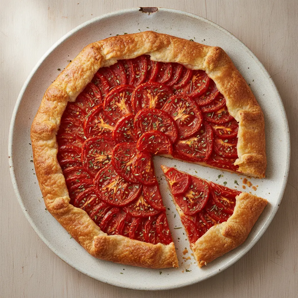Tarte fine à la tomate et moutarde