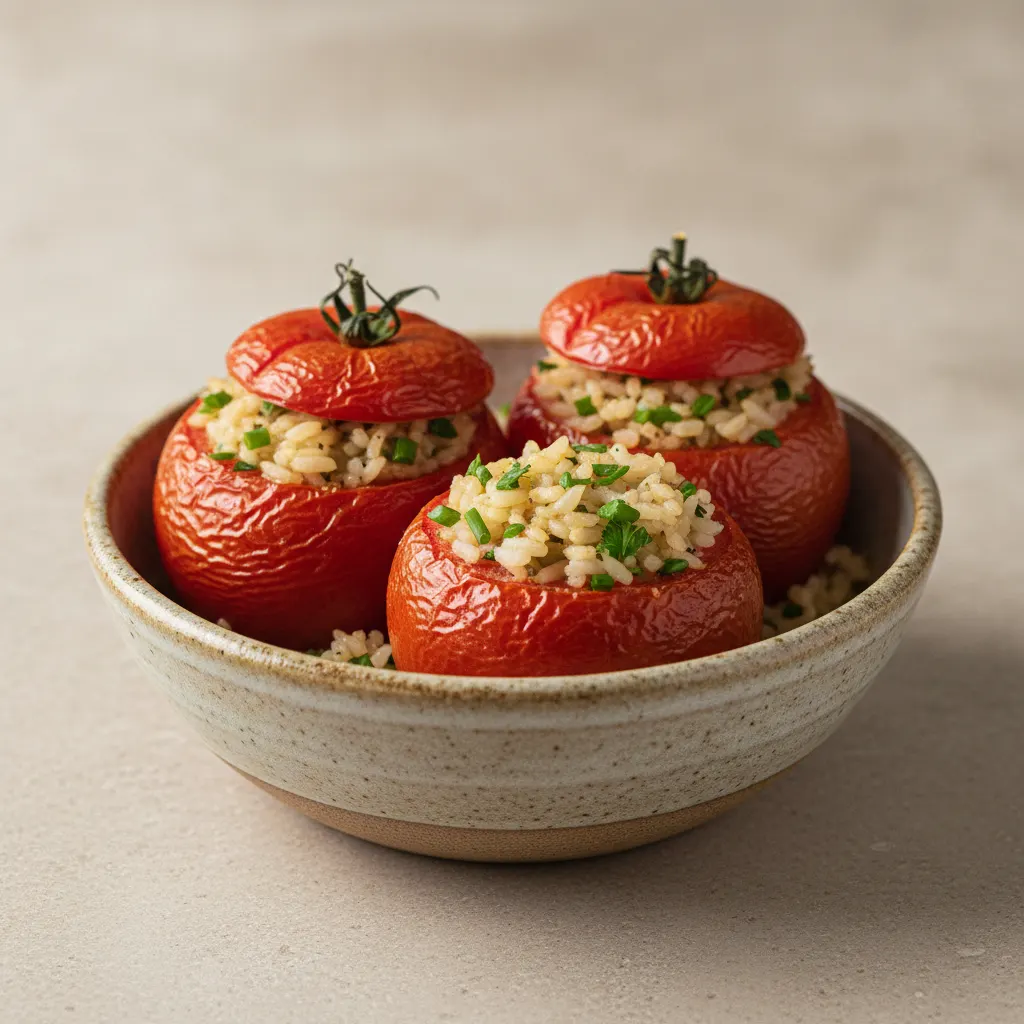 Tomates farcies au riz et herbes fraîches