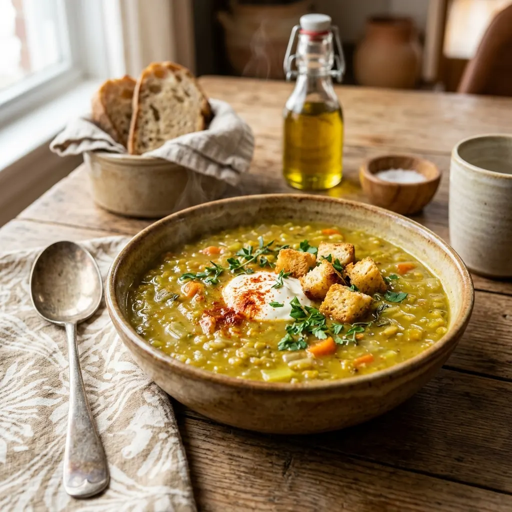 Soupe de pois cassés au paprika fumé