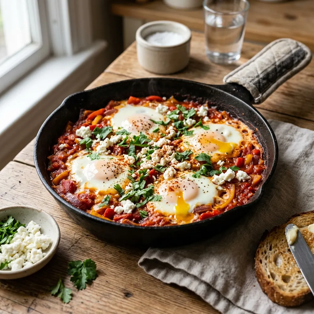 Shakshuka aux œufs et feta