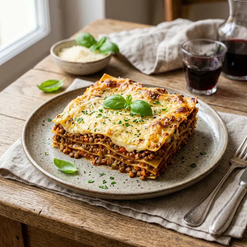 Lasagnes à la bolognaise de lentilles