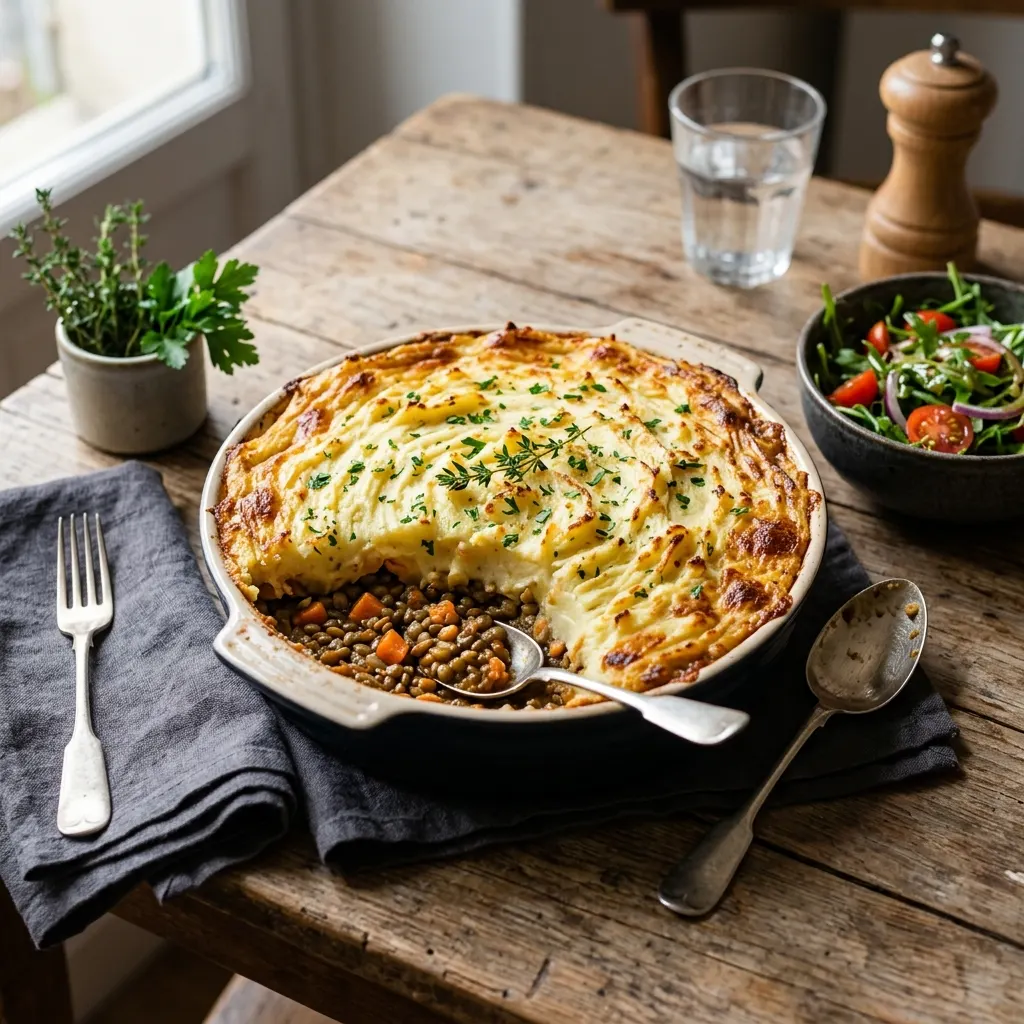 Hachis parmentier de lentilles