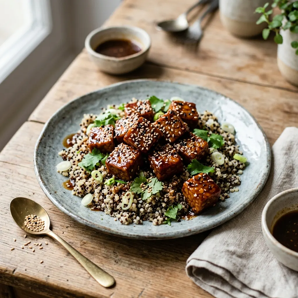Tempeh laqué au sésame