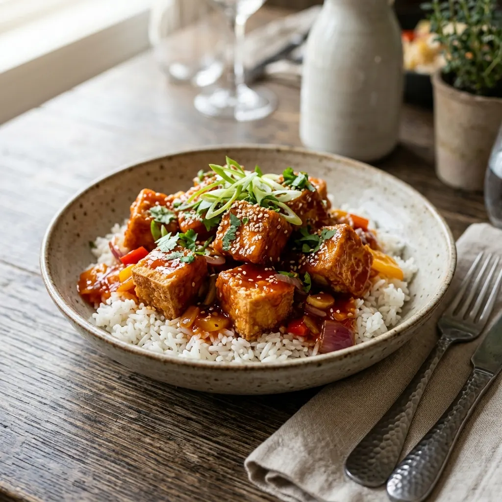 Tofu croustillant sauce aigre-douce