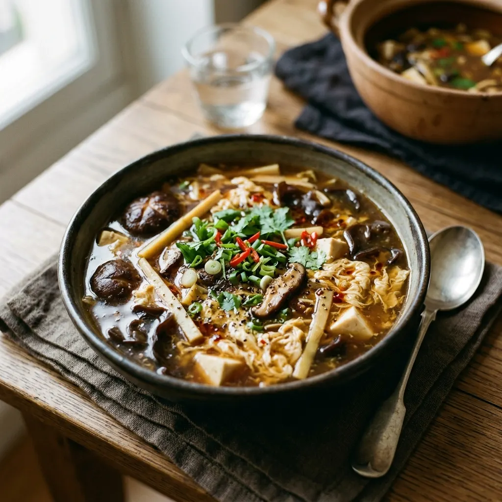 Soupe aigre-piquante aux champignons