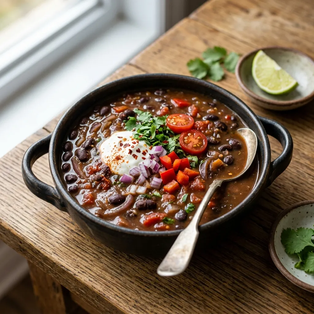 Soupe de haricots noirs à la mexicaine