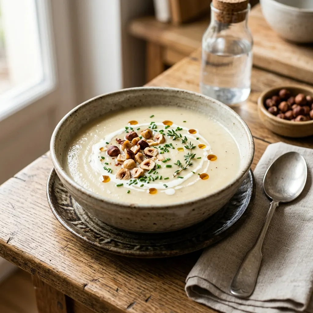 Velouté de panais aux noisettes torréfiées