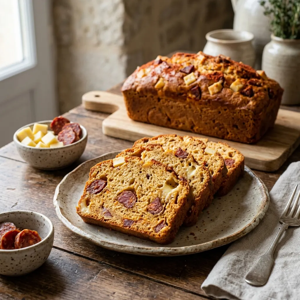 Cake au chorizo et au comté