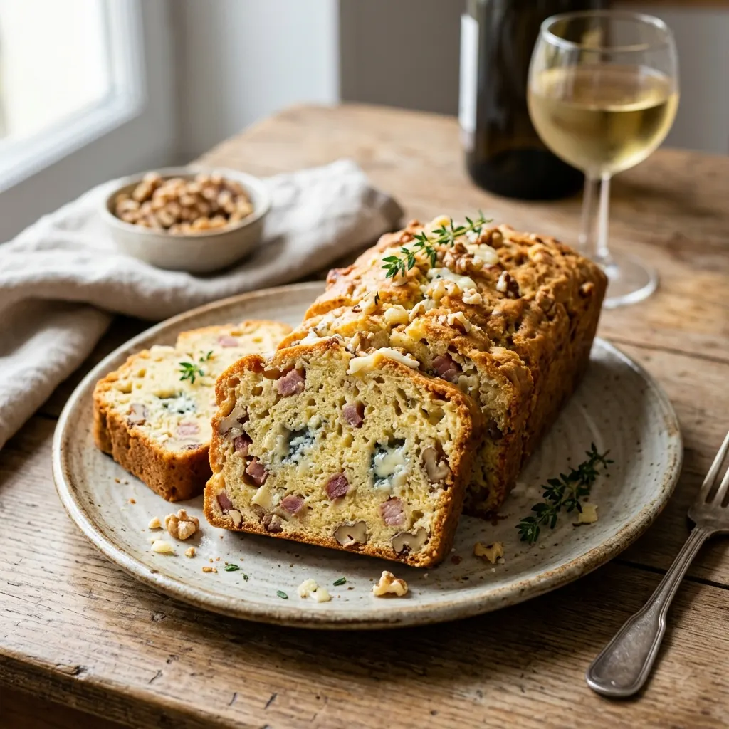 Cake aux lardons et au roquefort
