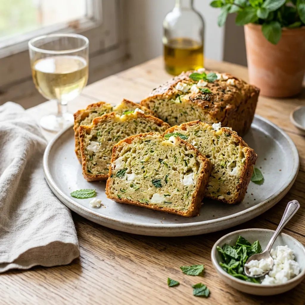 Cake courgette, chèvre et menthe