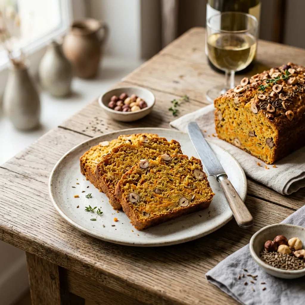 Cake carotte, cumin et noisettes