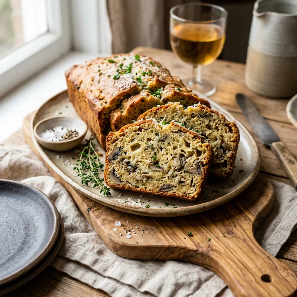 Cake aux champignons et au parmesan
