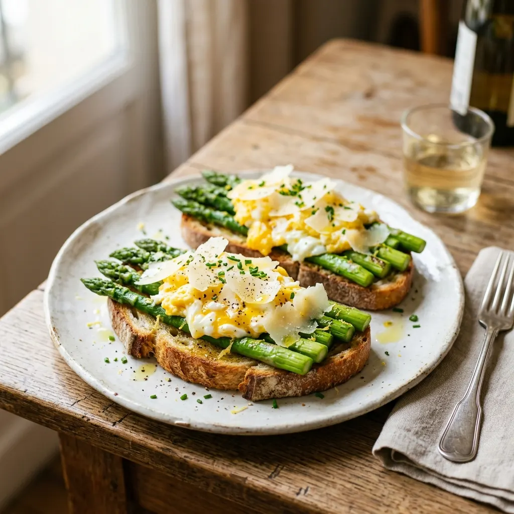 Bruschetta aux asperges et au parmesan