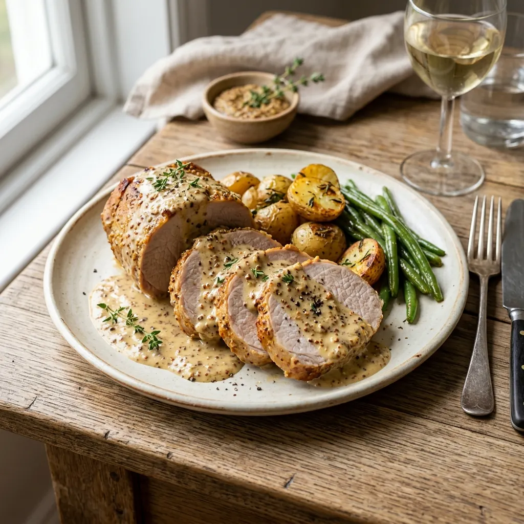 Rôti de porc à la moutarde