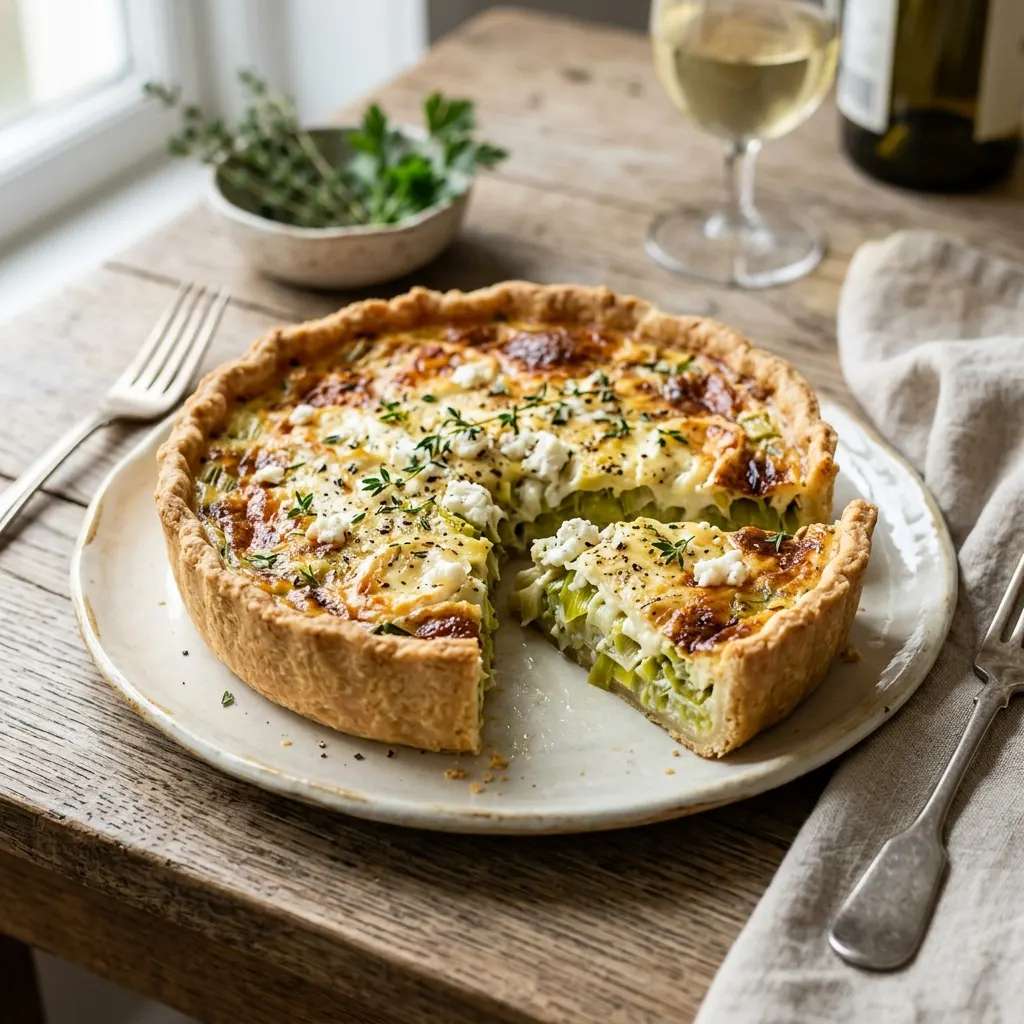 Quiche aux poireaux et au chèvre