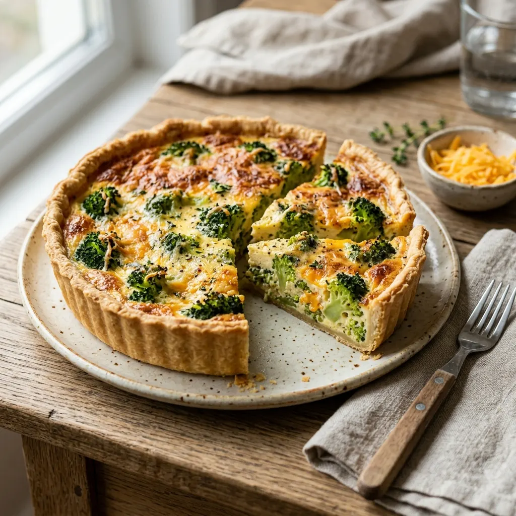 Quiche au brocoli et au cheddar