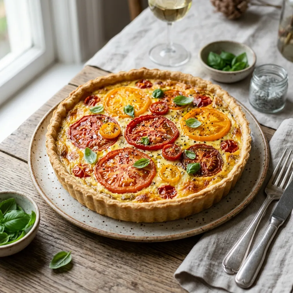 Quiche à la tomate et à la moutarde