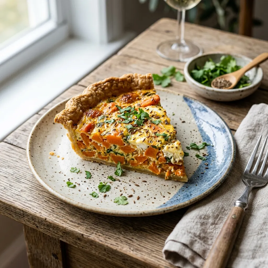 Quiche à la carotte et au cumin
