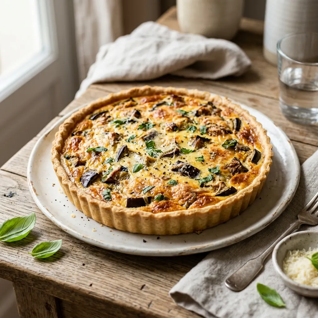 Quiche à l'aubergine et au parmesan