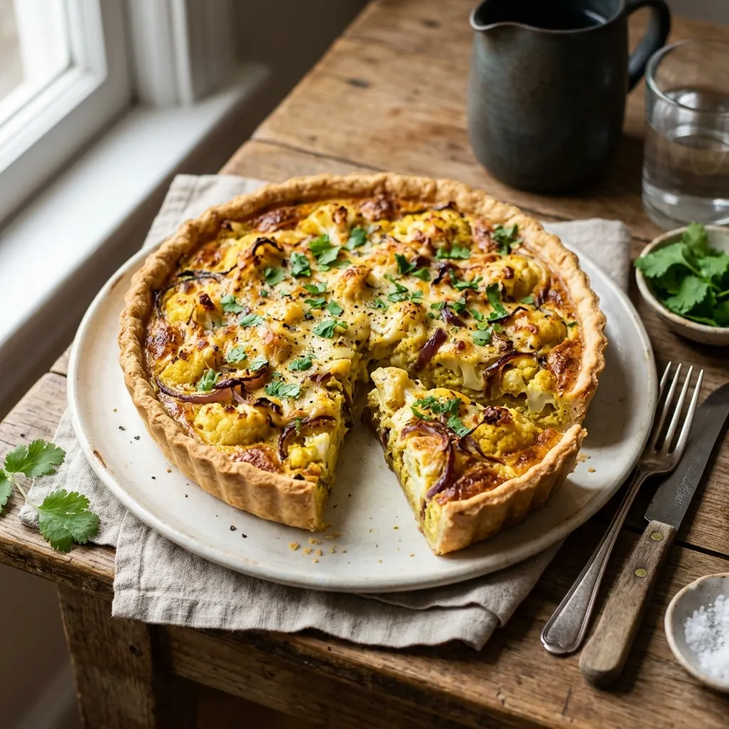 Quiche au chou-fleur et au curry
