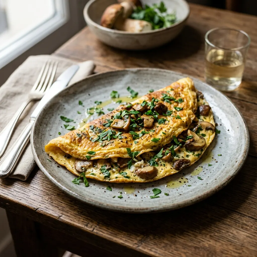 Omelette aux cèpes