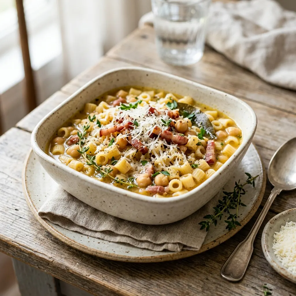 Pasta e ceci (pâtes aux pois chiches)