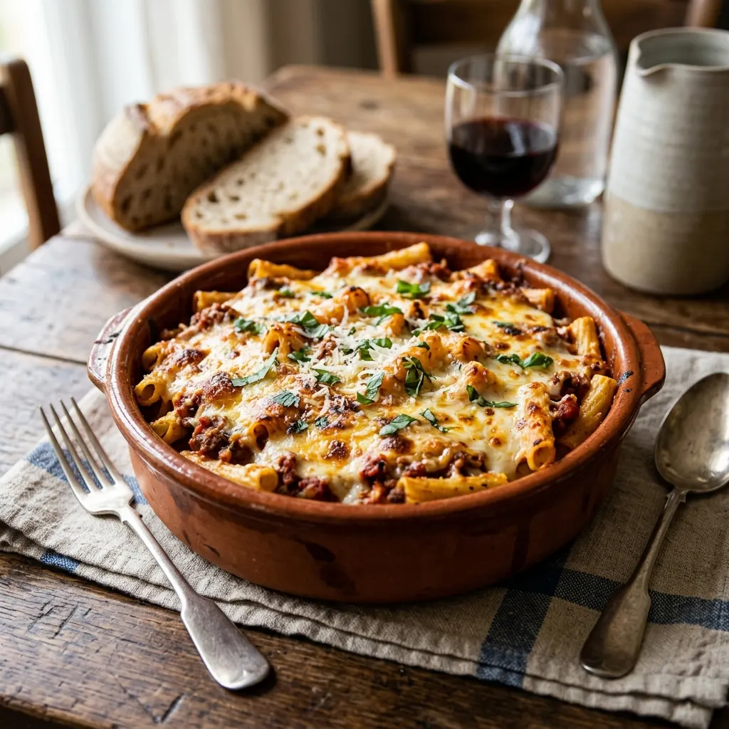 Ziti al forno (gratin de pâtes napolitain)