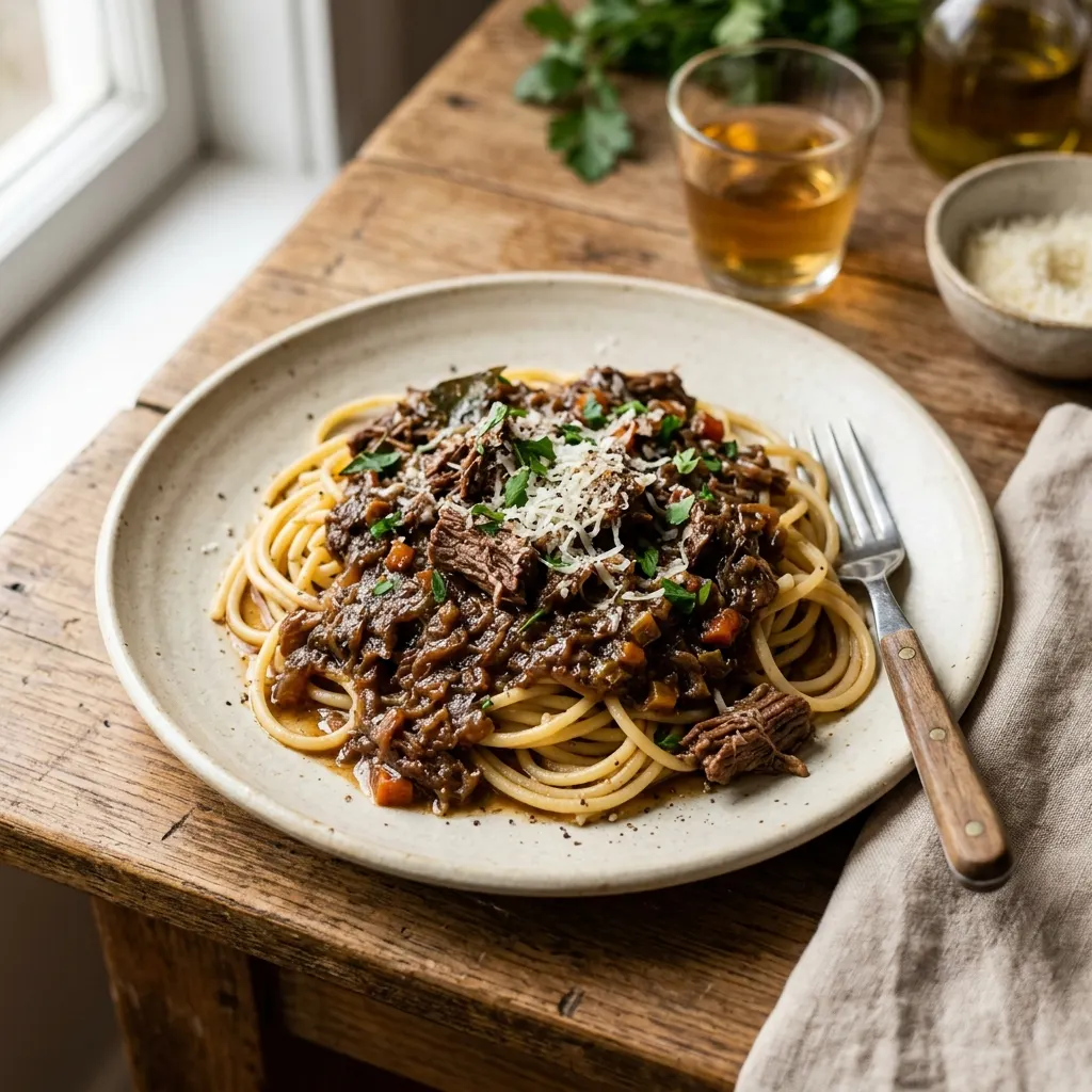 Sugo alla genovese (sauce napolitaine aux oignons confits et au bœuf)