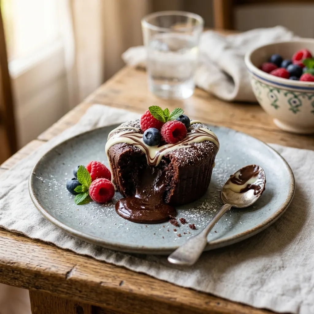 Fondant aux 2 chocolats