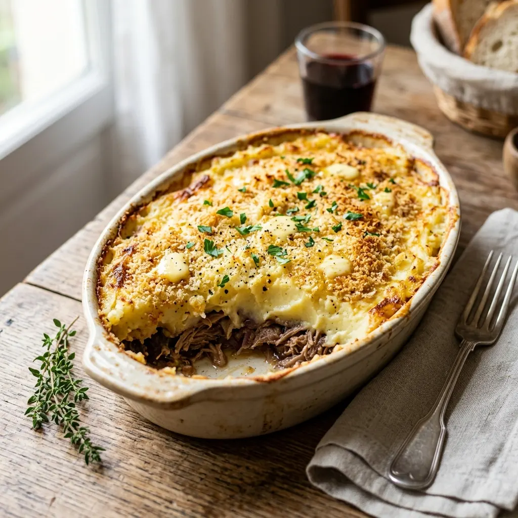 Hachis parmentier de canard confit