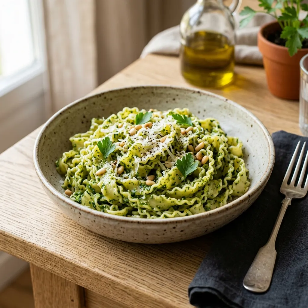 Pâtes au pesto de persil
