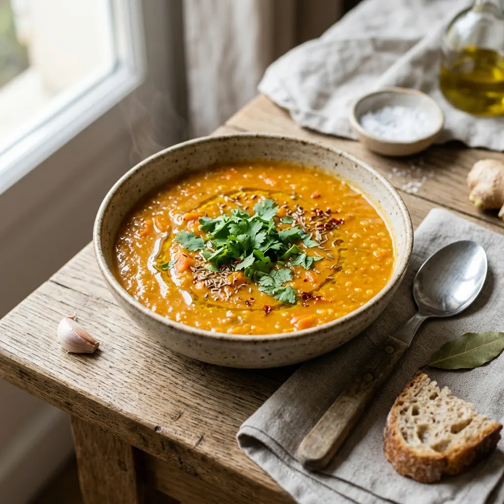Soupe carottes et lentilles