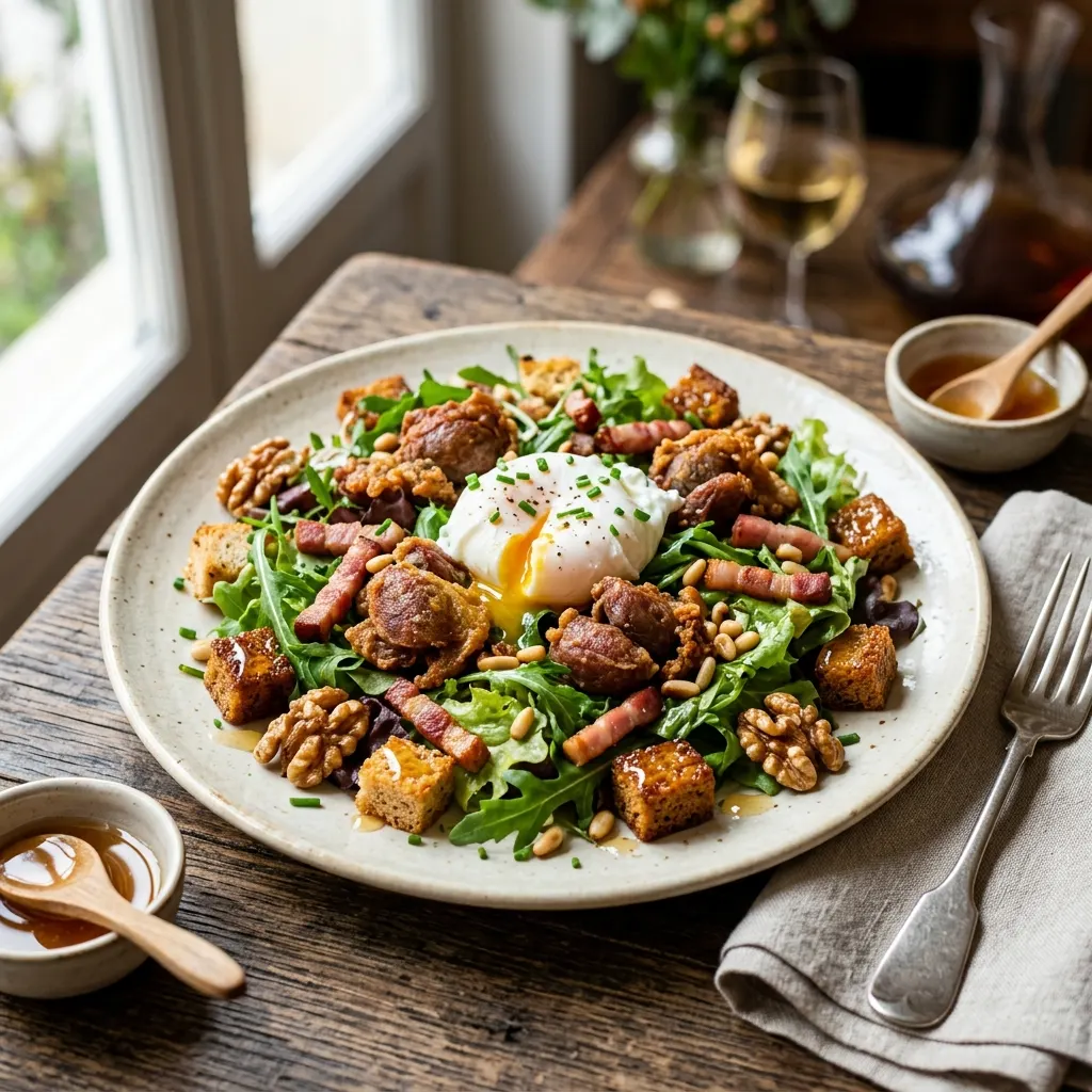 Salade de croutons au miel et pain d'épice