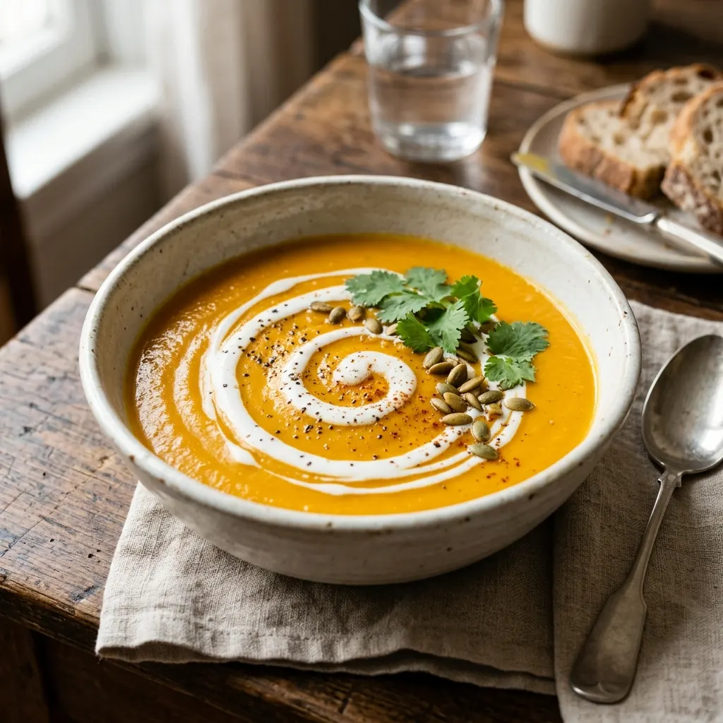 Velouté de potiron, carottes et patates douces