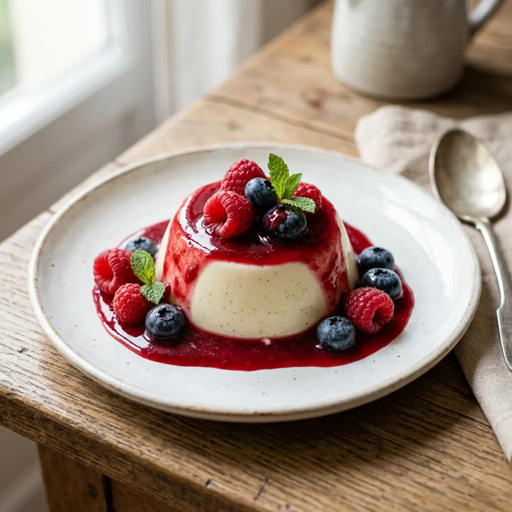 Panna cotta (crème cuite à la vanille)