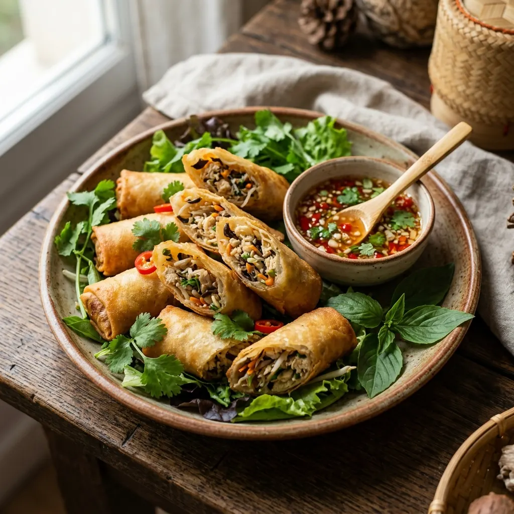 Popia tod (nems thaïs au poulet et aux vermicelles)