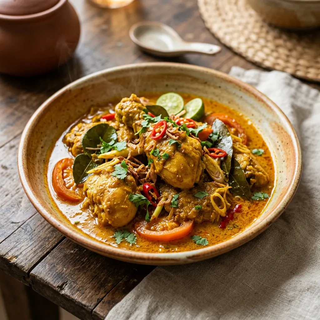 Kare ayam bumbu Bali (curry de poulet balinais au lait de coco)