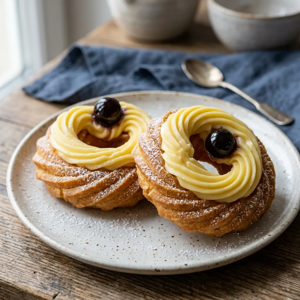 Zeppole di San Giuseppe (beignets napolitains à la crème)