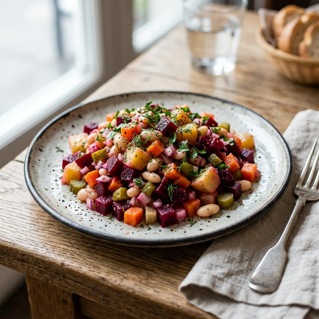 Vinegret (salade russe de betterave et de haricots)