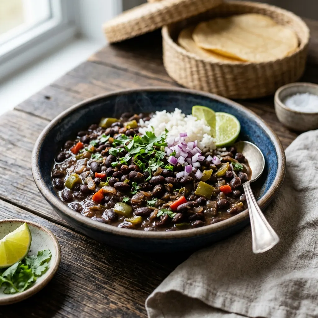 Frijoles negros (haricots noirs à la cubaine au cumin)